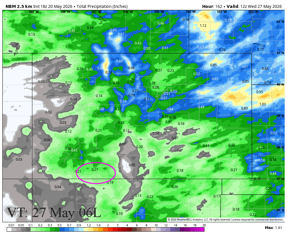 Unsettled Weather for the Weekend! 4 NBM 7 Day 20 May 26