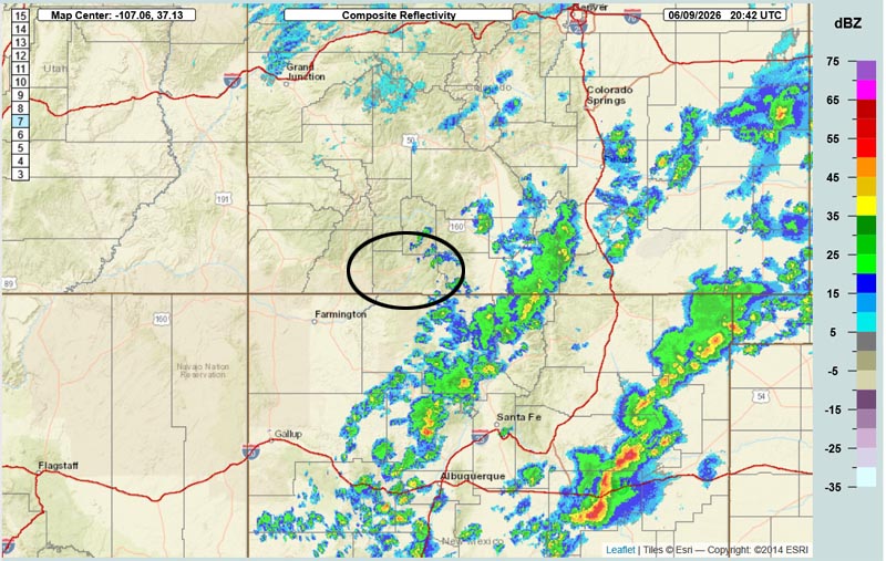 Critical fire weather through Thursday – scattered showers and thunderstorms this weekend… 2 Radar at 2:42pm – Most of the showers have moved to our east. They are moving rapidly towards the northeast.
