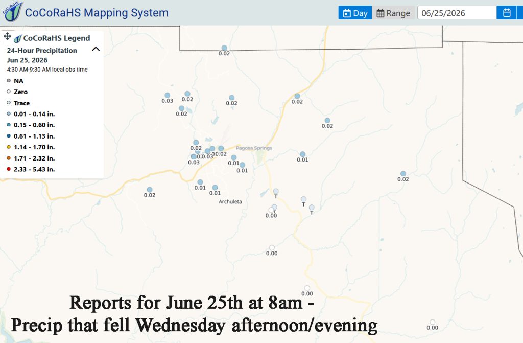 Finally! Thunderstorms with Rain too! 1 cocorahs 25 jun
