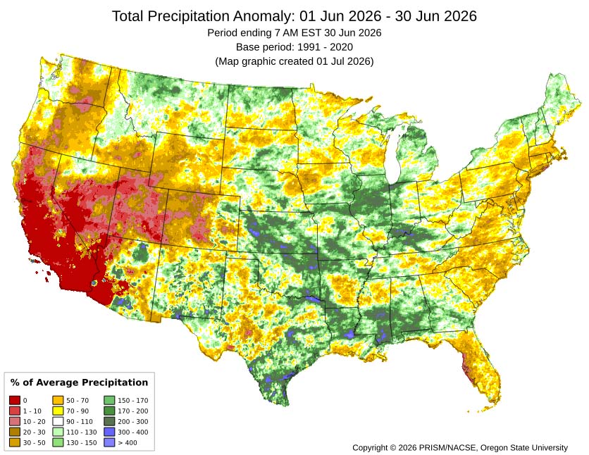 Pagosa Weather JUNE SUMMARY & July Outlook 2 June mean precip anomalies – much of Archuleta County was 30-70% of average.
