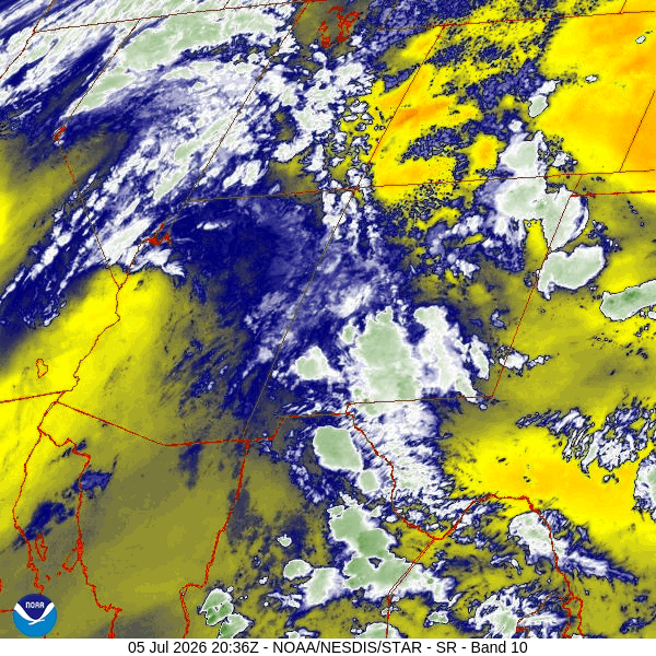 A few scattered showers Monday, Tuesday, and Wednesday… 1 Water vapor satellite loop 2:36pm to 3:31pm Sunday – The ridge is just to our west putting us in dry, stable flow out of the northwest. The ridge will shift to our east by Monday afternoon and allow a little more moisture and instability to move into our area.