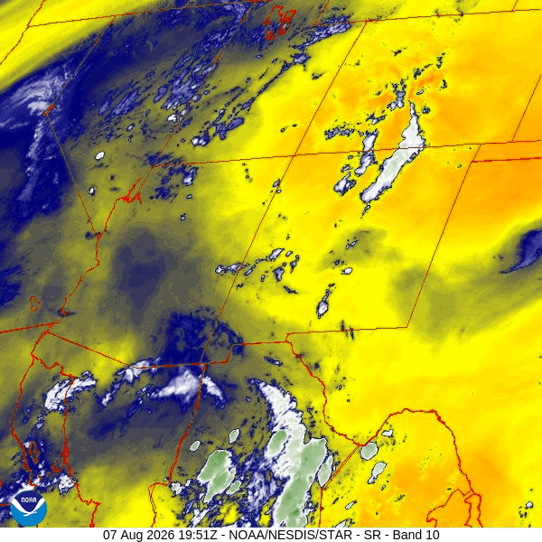 Near record warmth through the weekend – more active next week… 1 Water vapor satellite loop from 1:51pm to 2:46pm Friday – The high is over UT and giving us northerly flow. Scattered storms have developed over the mountains. It’s still mostly dry over much of the region.