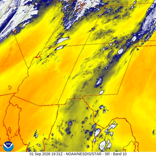 Dry and Breezy through Thursday – More active the rest of the week… 3 Satellite loop 1:36pm to 2:31pm Tuesday – The moisture plumes has moved over far eastern CO and eastern NM. Clouds over the San Juan region indicate stable conditions.