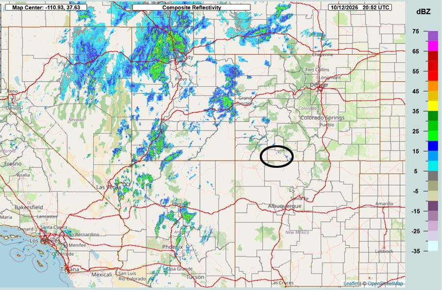 Snow amounts trending up… 4 Radar at 2:52pm Monday – You have to look real close to see the light, spotty showers in our area. They are terrain induced and moving towards the northeast. The activity to our west will move our way late tonight.
